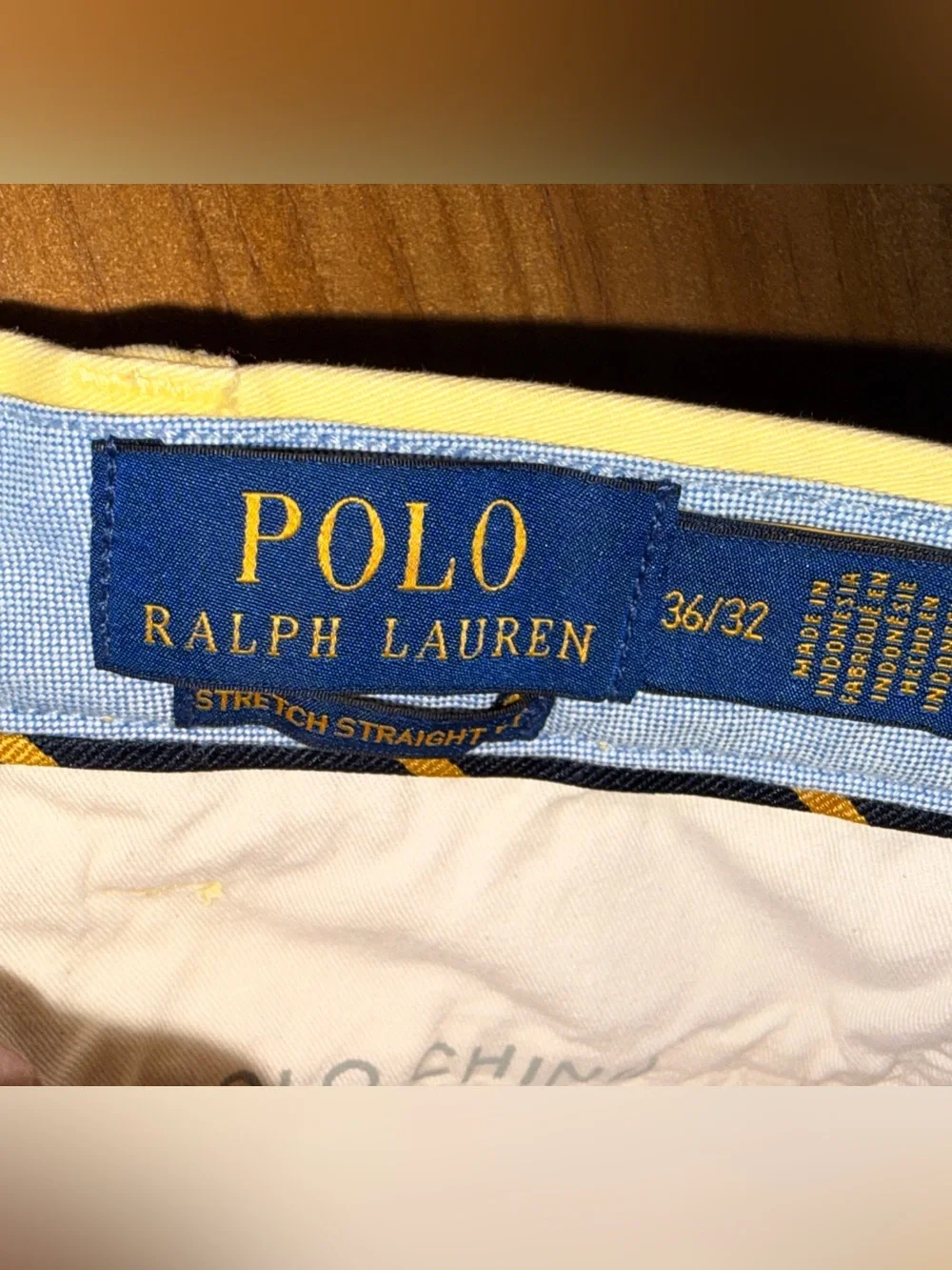 Polo by Ralph Lauren Yellow Men’s Chino Pants-Stretch St. Fit-36”x32”-EC